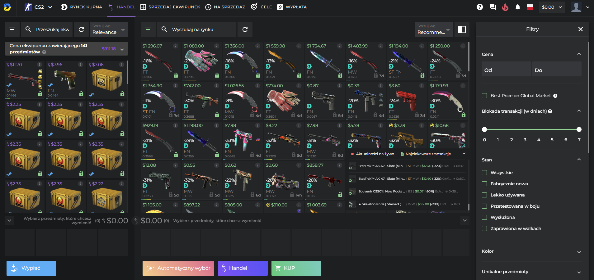 dmarket wymiana skinow