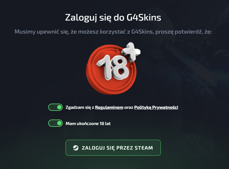 g4skins rejestracja